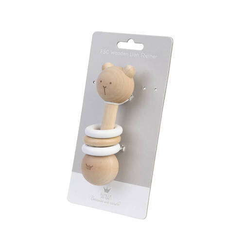 BamBam Wooden Bear Rattle Rammelaar Ecru | Rammelaar van