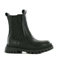 thumbnail: Zwarte meisjes Shoesme NT21W004-B leren chelsea boots van leer/voering: leer met profielzool, ritssluiting en effen
