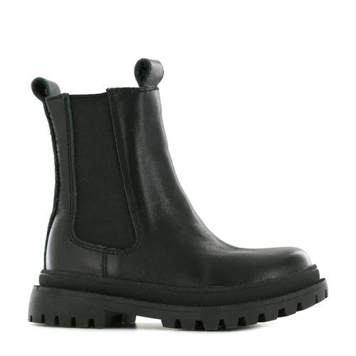 Shoesme NT21W004-B leren chelsea boots zwart Meisjes Leer Effen
