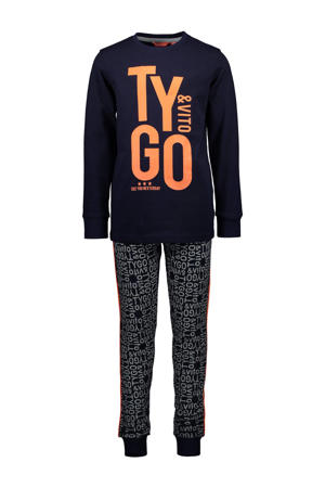   pyjama met logo donkerblauw
