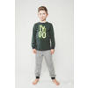 TYGO & vito   pyjama met logo donkergroen/grijs melange