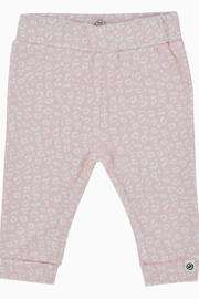 thumbnail: Roze en witte meisjes Born by Kiddo United baby regular fit broek van katoen met elastische tailleband