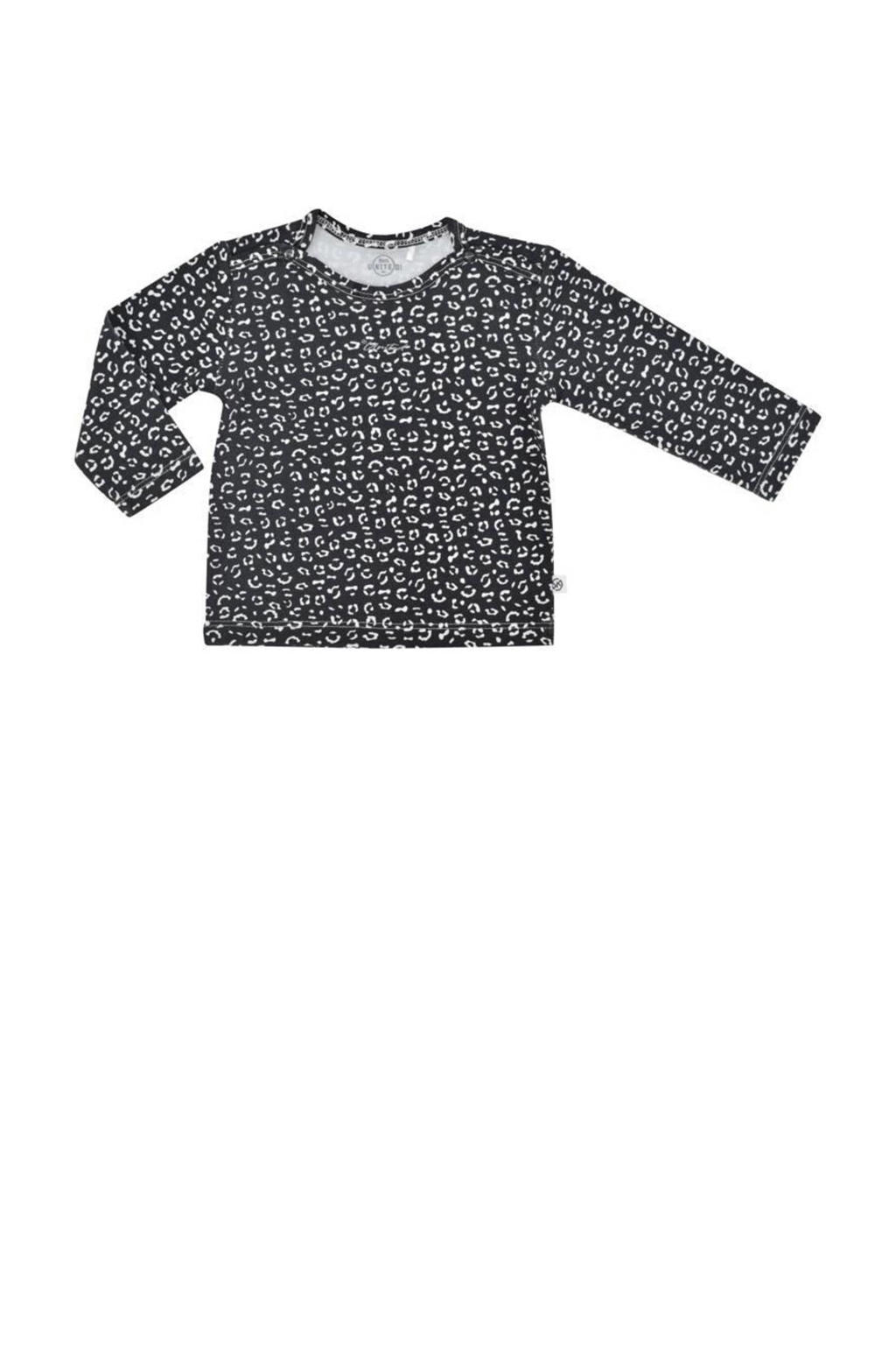 Born by Kiddo United baby longsleeve met katoen antraciet/wit
