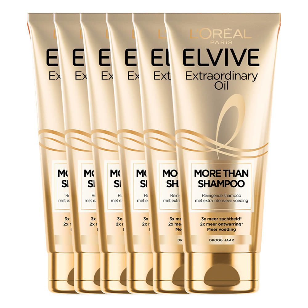 L'Oréal Paris Extraordinary Oil More Than shampoo voor droog haar - 6 x 200 ml - voordeelverpakking