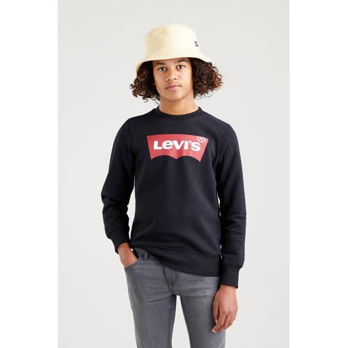 Levi's Kids sweater Batwing met logo zwart Logo - maat 104 afbeelding