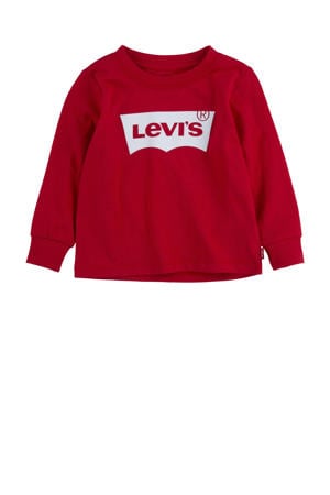 longsleeve Batwing met logo rood