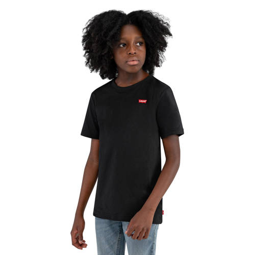 Levi's Kids basic T-shirt Batwing chest zwart Jongens Katoen Ronde hals - maat 164 afbeelding