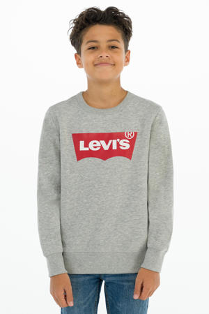sweater Batwing met logo grijs melange