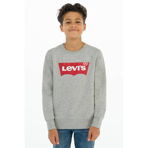 Levi's Kids sweater Batwing met logo grijs melange Logo - maat 152 afbeelding