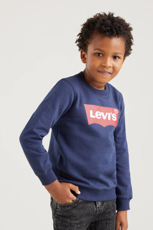 sweater Batwing met logo donkerblauw