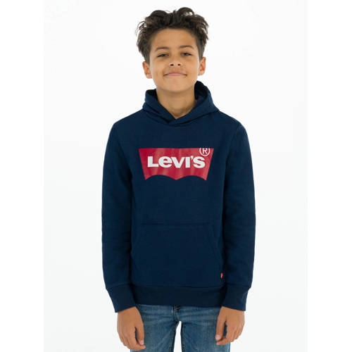 Levi's Kids hoodie Batwing Screenprint met logo donkerblauw Sweater Logo