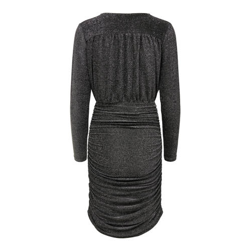 ONLY MATERNITY zwangerschapsjurk OLMDARLING met glitters zwart Dames Polyamide Overslagkraag S