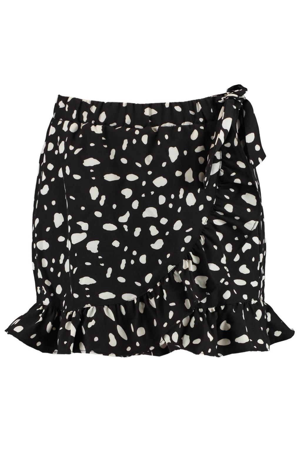 Zwart en witte meisjes CoolCat Junior skort van polyester met elastische tailleband