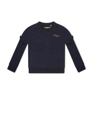 sweater Nova met ruches donkerblauw