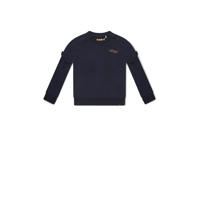 thumbnail: Donkerblauwe meisjes Koko Noko sweater Nova van stretchkatoen met effen, lange mouwen, ronde hals en geribde boorden