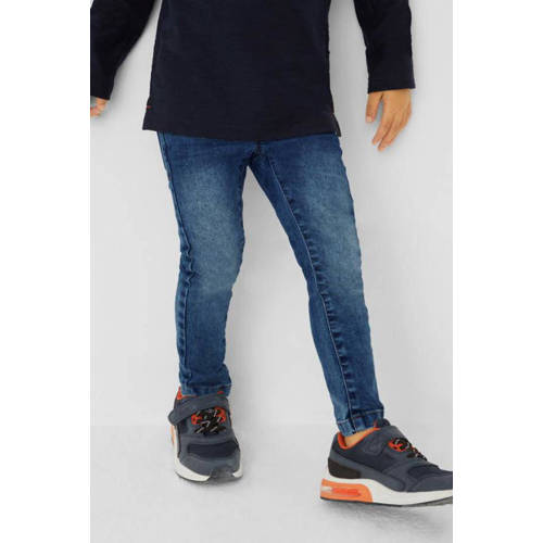 s.Oliver slim fit jeans dark denim Blauw Jongens Stretchdenim Effen