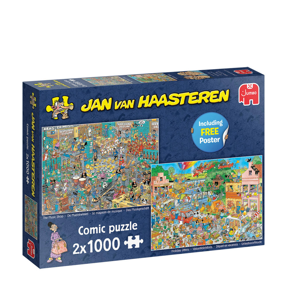 jan-van-haasteren-de-muziekwinkel-en-vakantiekriebels-legpuzzel-1000