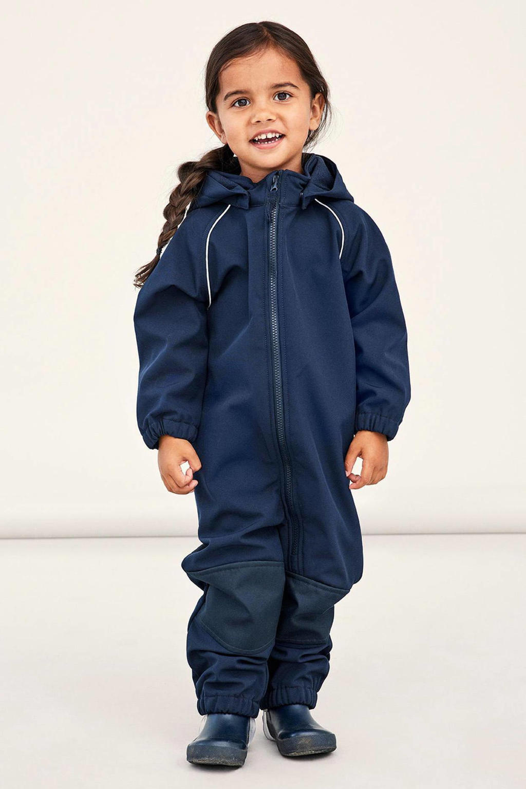 NAME IT MINI unisex softshell buitenspeelpak NMNALFA donkerblauw