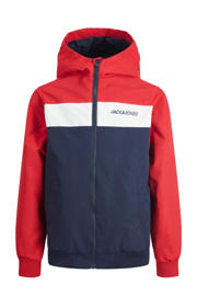 thumbnail: Rode jongens JACK & JONES JUNIOR bomberjack van polyester met lange mouwen, capuchon, ritssluiting en elastische boord