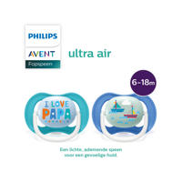 thumbnail: Philips AVENT Ultra Air fopspeen 6-18M 2 stuks SCF080/03