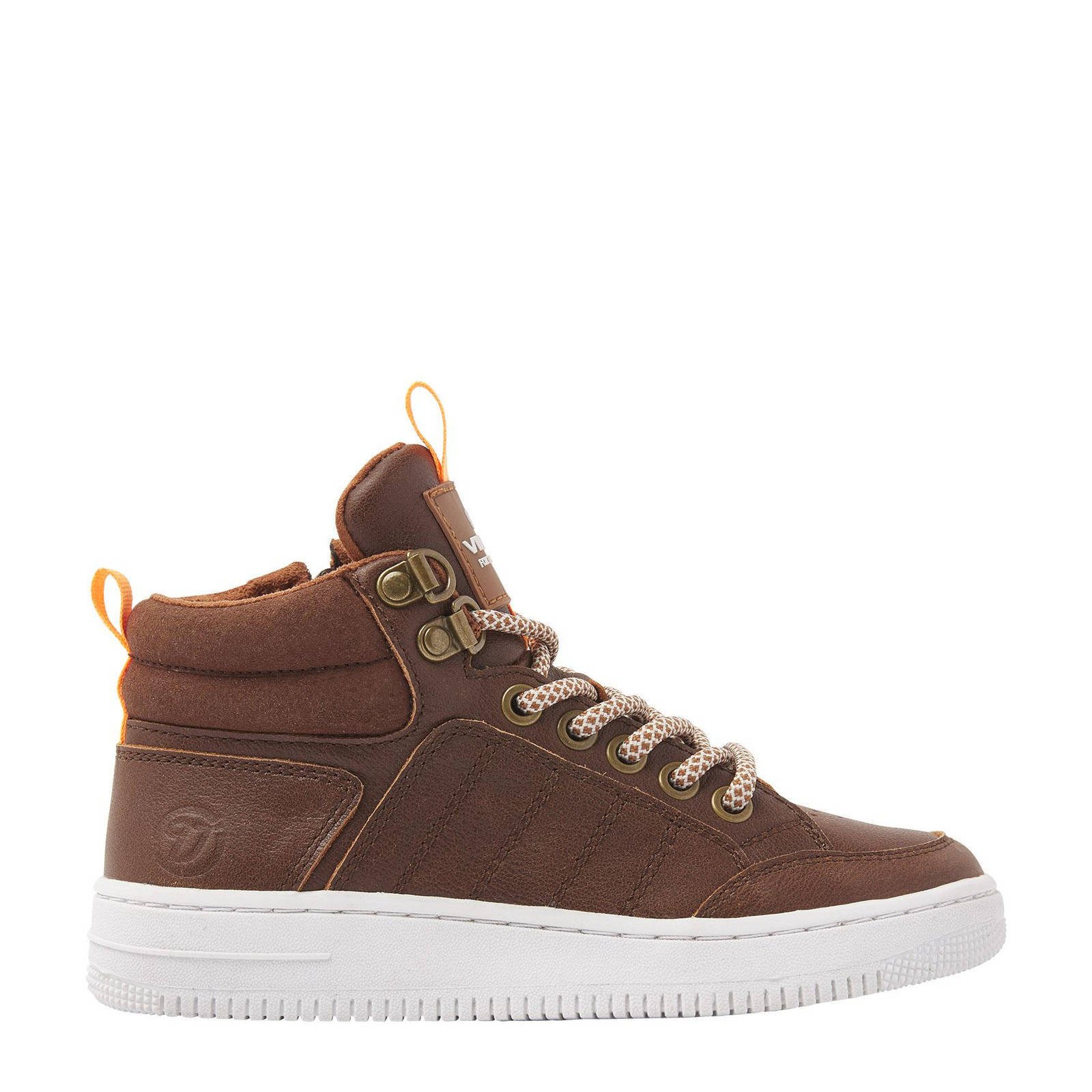 Vingino Dean Mid hoge leren sneakers bruin kleertjes