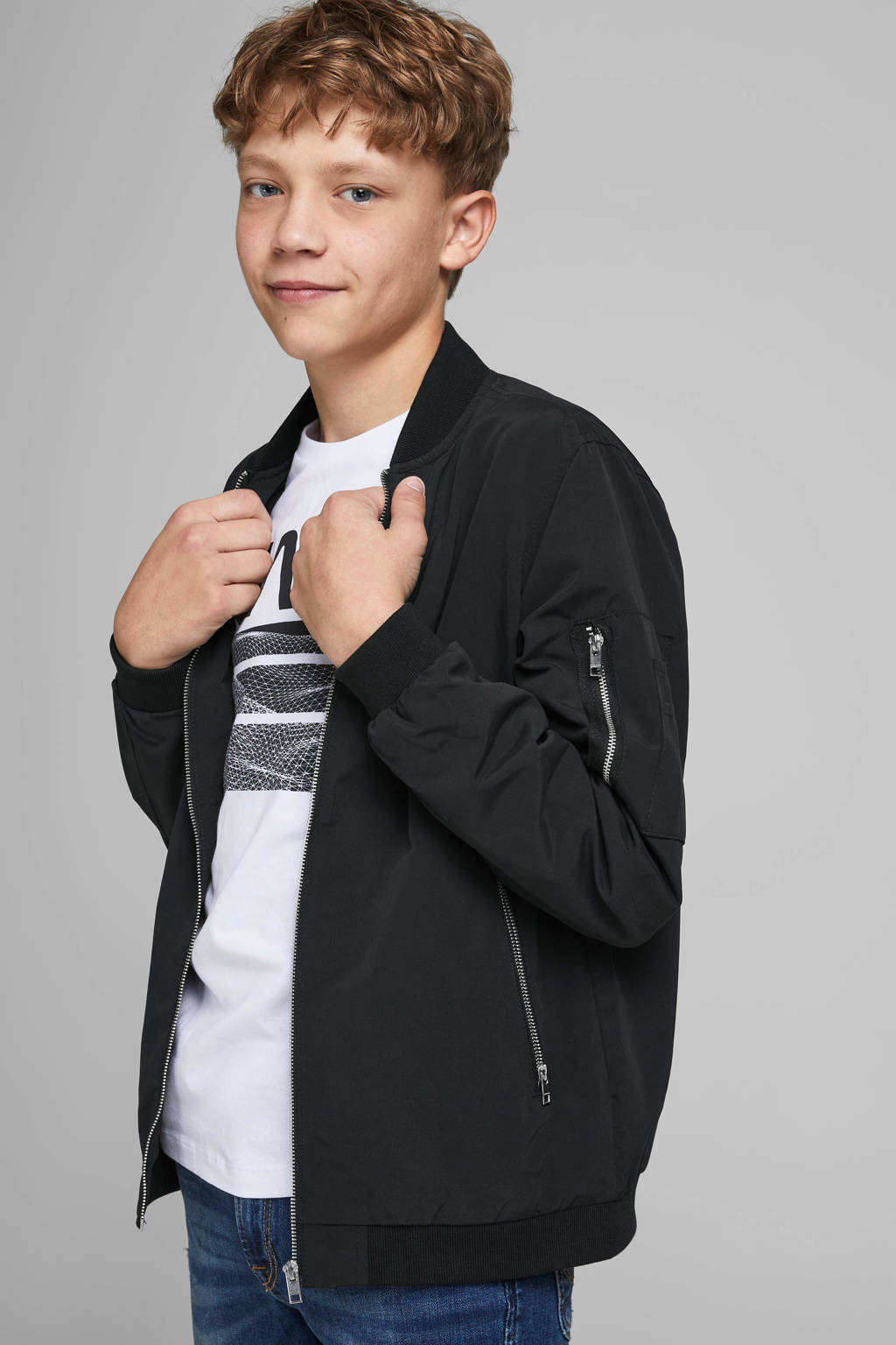 JACK & JONES JUNIOR bomberjack winter JJECONSTRUCT donkergroen JACK & JONES JUNIOR bomberjack winter JJECONSTRUCT donkergroen