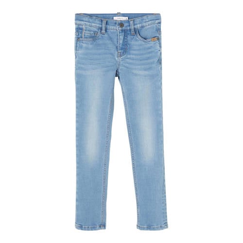 NAME IT KIDS slim fit jeans NKMTHEO light denim Blauw Jongens Viscose (duurzaam materiaal) 