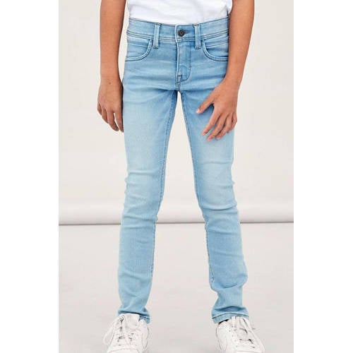 NAME IT KIDS slim fit jeans NKMSILAS light denim Blauw Jongens Stretchdenim