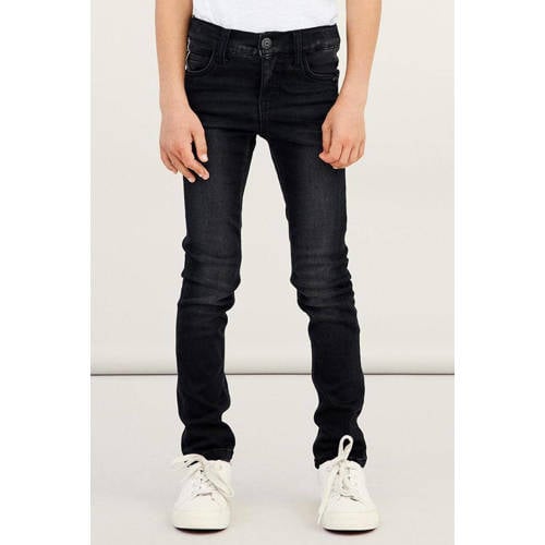 NAME IT KIDS slim fit jeans NKMTHEO zwart Blauw Jongens Viscose (duurzaam materiaal) 