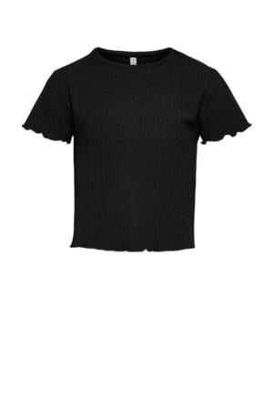 T-shirt KONNELLA met ruches zwart