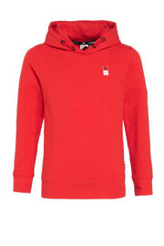 thumbnail: Rode jongens Vingino Essentials hoodie van sweat materiaal met lange mouwen en capuchon