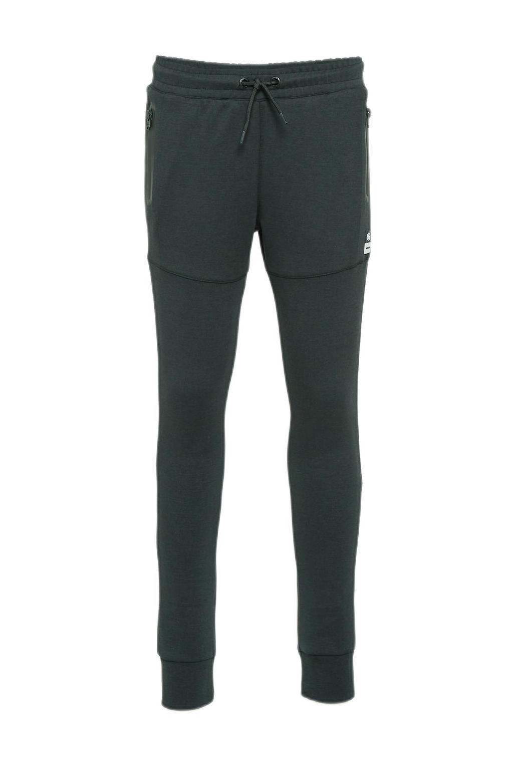 Zwarte jongens Vingino Essentials joggingbroek Basic van sweat materiaal met elastische tailleband met koord en effen