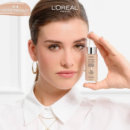 L'Oréal Paris True Match Getint Serum 3-4 Light Medium verrijkt met 1% hyaluronzuur 30ml Beige