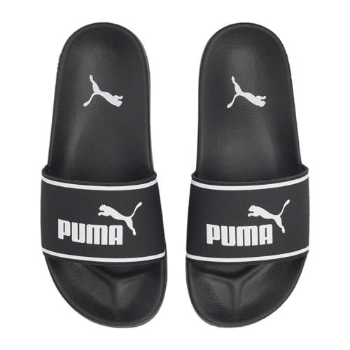Puma Leadcat 2.0 badslippers zwart/wit Jongens/Meisjes Rubber Logo