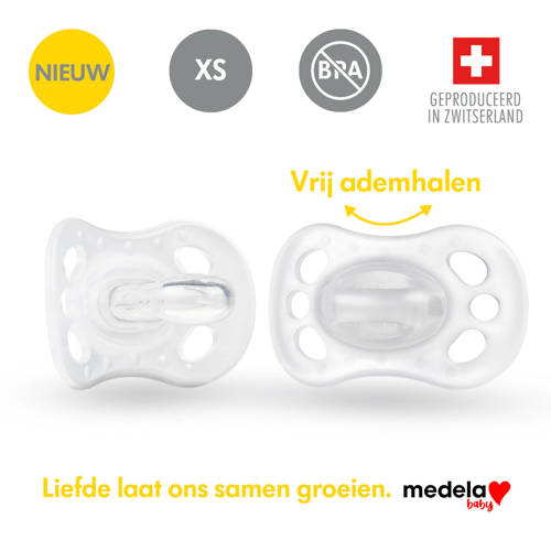 Medela Baby fopspeen New Born 0-2m(2 stuks) Transparant