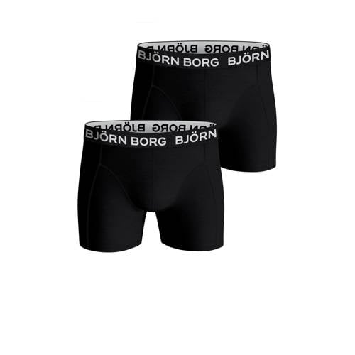 Björn Borg boxershort Core - set van 2 zwart Jongens Stretchkatoen Effen