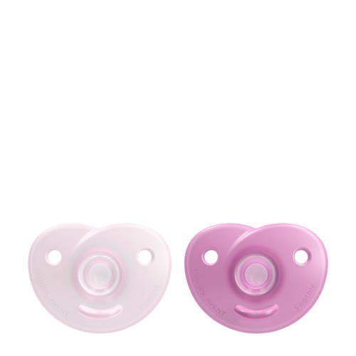 Philips Avent Soothie 0-6M 2 stuks Roze SCF099 22 Fopspeen Effen