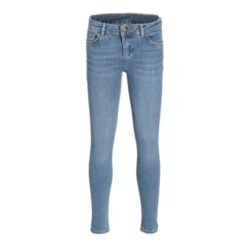 PIECES KIDS high waist slim fit jeans LPRUNA light denim Blauw Meisjes Stretchdenim - 116