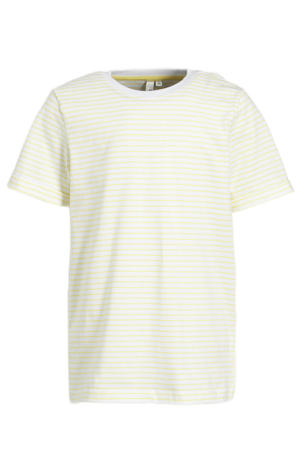 gestreept T-shirt LPRIA van katoen geel/wit
