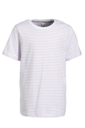 gestreept T-shirt LPRIA van katoen paars/wit