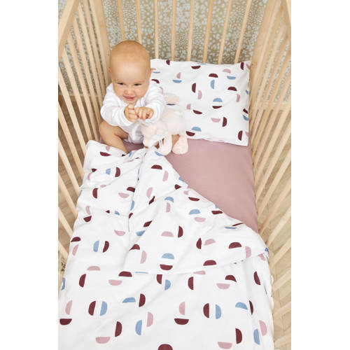 Meyco katoenen dekbedovertrek ledikant (100x135 cm) Paars All over print