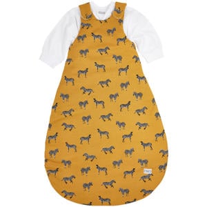 gevoerde 2-delige baby slaapzak Zebra Animal Honey gold