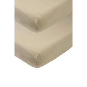 katoenen junior hoeslaken - 70x140/150 cm taupe (set van 2)