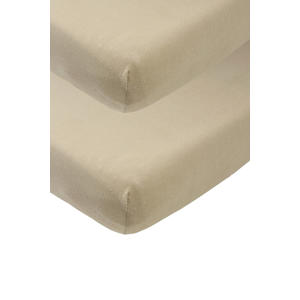 katoenen wieg hoeslaken - 40x80/90 cm taupe (set van 2)