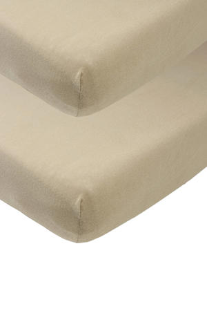katoenen ledikant hoeslaken - 60x120 cm taupe (set van 2)