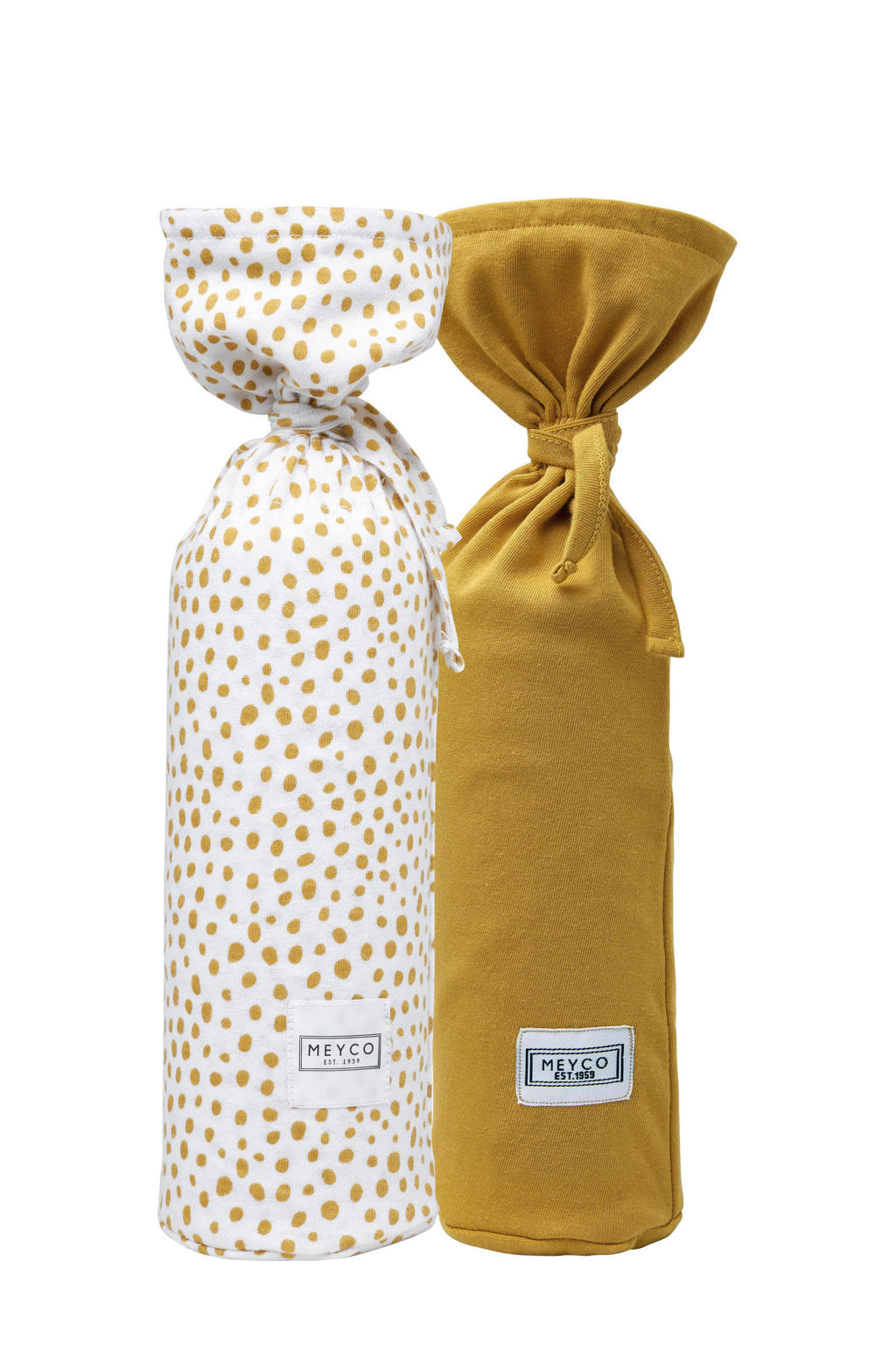Meyco kruikenzak Basic jersey Cheetah - honey gold (set van 2)
