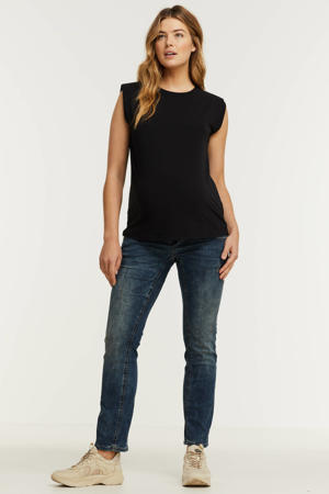 straight leg zwangerschapsjeans dark denim