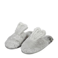 thumbnail: Apollo imitatiebont pantoffels met bunny oren lichtgrijs