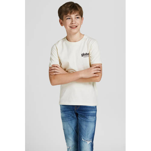 JACK & JONES JUNIOR T-shirt met backprint wit Jongens Katoen Ronde hals - maat 140 afbeelding