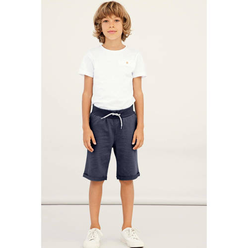 NAME IT KIDS regular fit sweatshort NKMVERMO donkerblauw Jongens Katoen - maat 128 afbeelding